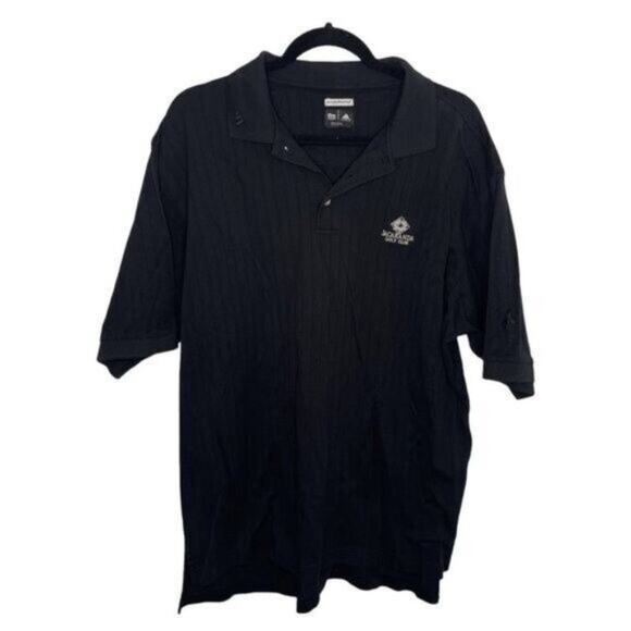 Adidas Mens Shirt Size L Black Striped Short Sleeve Collared Pullover Polo - Picture 1 of 14